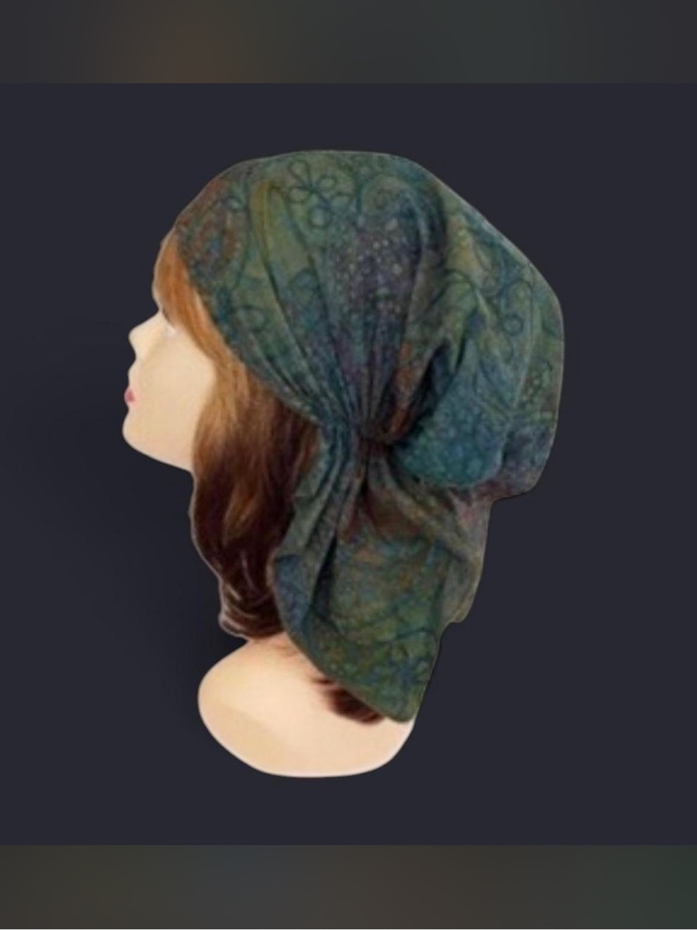 Women's Teal Green Floral Headscarf